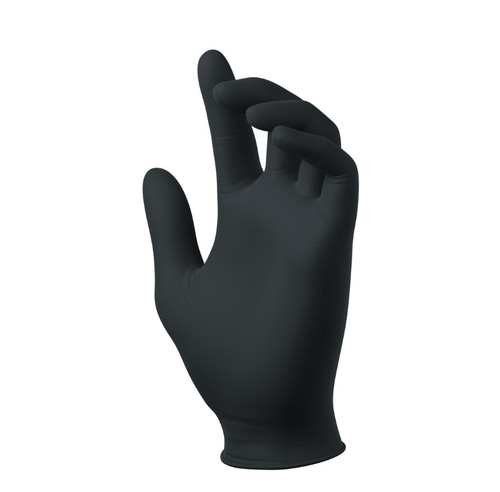 SW PowerForm PF-95BK Black Sustainable Textured Nitrile Exam Gloves, 5.6 mil, 9 inch, case/1000