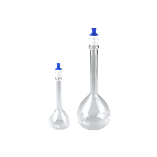 Qorpak Volumetric Flask with White PP Stopper, Class A, ASTM E288 (Batch Certificate), Clear, 100ml, case/2