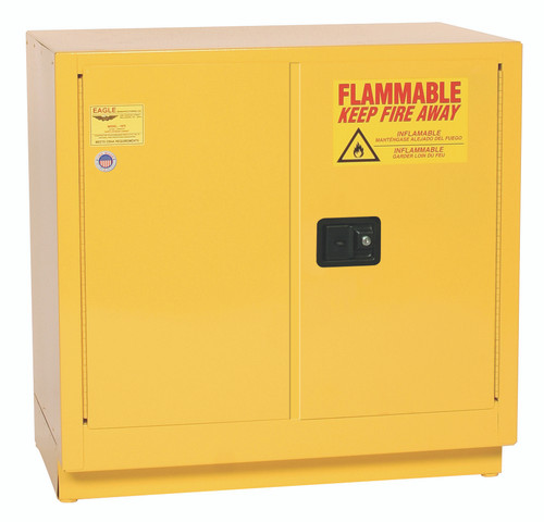 Eagle® Flammable Safety Cabinet, 22 gal Under-counter, 2 Door, Self-Closing