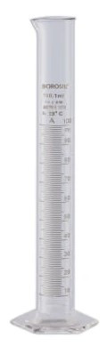 Borosil® Borosilicate Glass Cylinders Class A TC 100 ml x 1 ml Individual Certificate