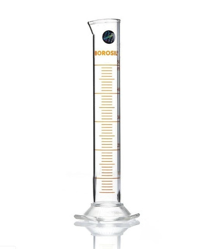 Borosil® Borosilicate Glass Graduated Measuring Cylinder Pour Out Single Metric ASTM 2000 ml Individual Certificate TC