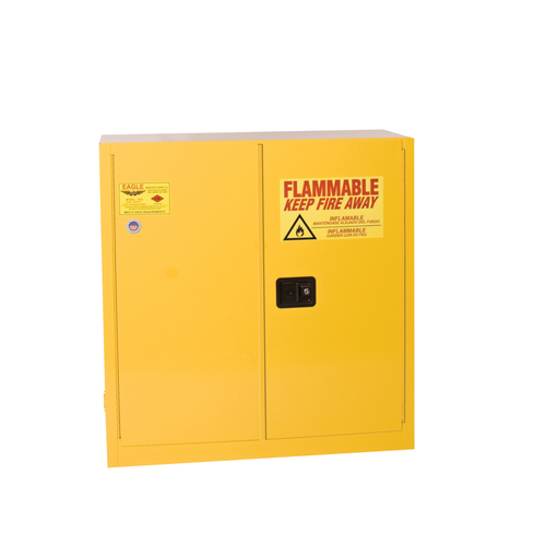 Eagle® Flammable Cabinet, 30 gallon, 2 Door, Self-Closing