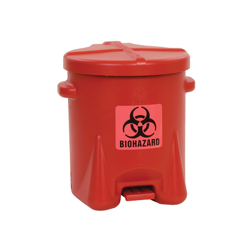 Eagle® Biohazard Polyethylene Disposal Can,10 gallon, Red
