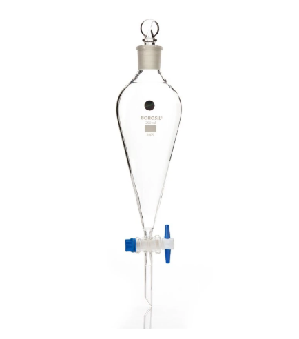 Borosil® Borosilicate Glass Funnels Separatory Pear-Shaped Boroflo PTFE Screw Thread, 500 ml 24/29