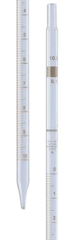 Borosil® Borosilicate Glass Graduated Pipette Mohr Class A USP Type I ISO 835 0.2 ml