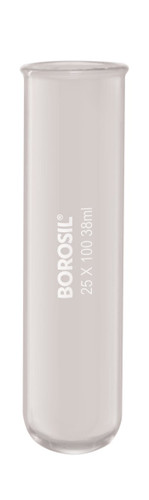 Borosil® Borosilicate Glass Test Tubes with Rim, 25*100, ISO 4142, 38 ml