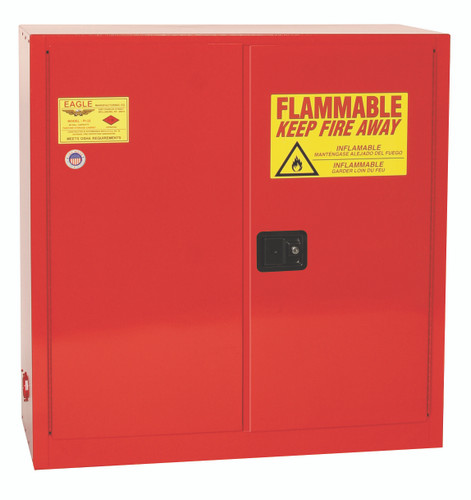 Eagle® Combustible Safety Cabinet, 40 gallon, 2 Door, Self-Closing, Red