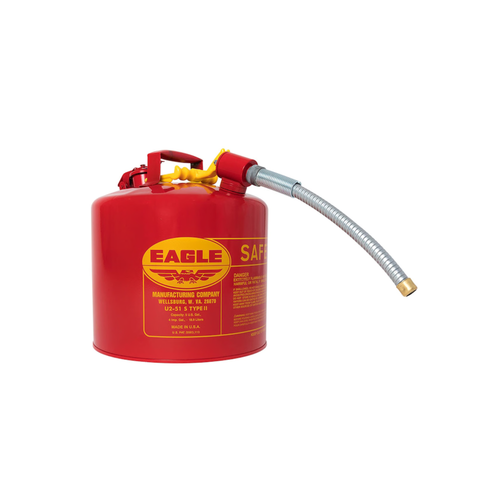 Eagle® Type II Safety Can, 5 gallon Red with 7/8" O.D. Flexible Spout
