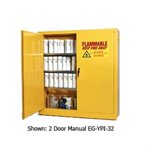 Eagle® Combustible Safety Cabinet, 40 gallon with 1 Door, Self-Closing, Yellow