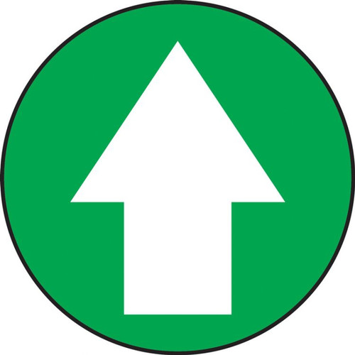 LED Projection Sign, White Arrow, Green Background