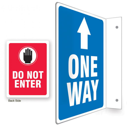 90D Projection Sign, One Way / Do Not Enter, English, 12" x 9" Panel