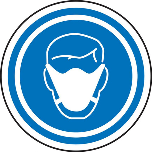 COVID-19 Safety Stickers, Face Mask Symbol, 6", pack/5
