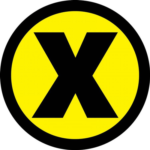 COVID-19 Floor Stickers, Foot Traffic Markers, X Symbol to Block a Location, Yellow, 12", Each