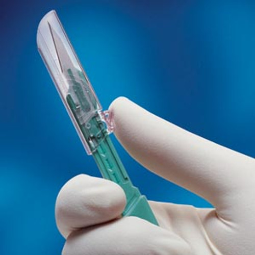 Protected Disposable Scalpel, Size 10, Long Handle, Sterile, 10 per box, 10 boxes per case