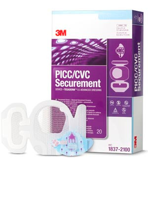 3M Securement Device, 2" x 2-1/8", IV Advanced Dressing, 3.5" x 4.5", 20 per box, 4 boxes per case