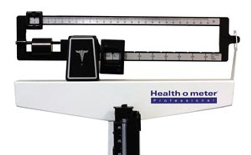 Mechanical Beam Scale, Height Rod, Wheels, 400 lb Capacity, 10-1/2" x 14" x 3-1/4" Platform Dimension