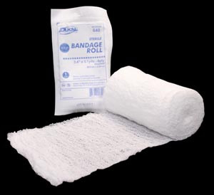 Bandage Roll, 4-1/2" x 4.1 yds, 6-Ply, Sterile, Fluff, 1 Rolls per bag, 100 Rolls per case