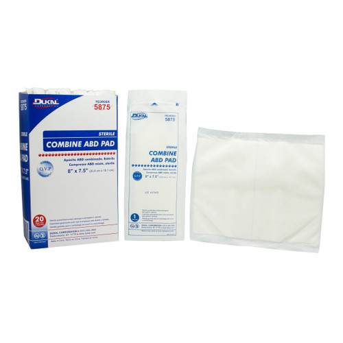 Pad, Sterile, 8" x 7-1/2", 1 per pack, 20 packs per tray, 12 trays per case