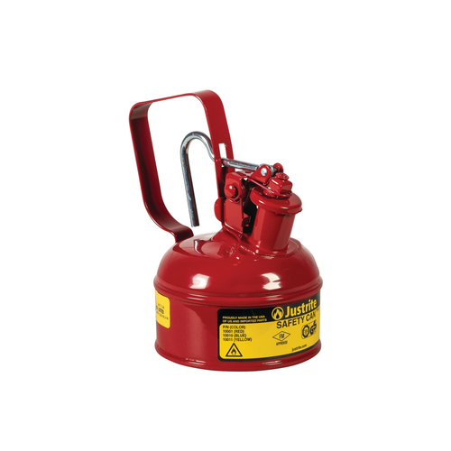 Justrite® Type I Steel Safety Can w/Trigger-handle for Flammables, 1 Pint, Red
