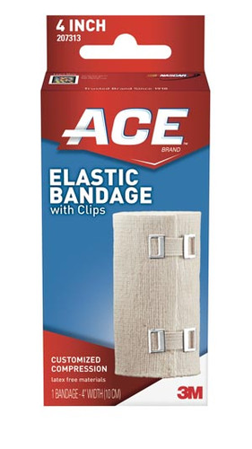 3M 4" Elastic Bandage with Clips, 72 per case