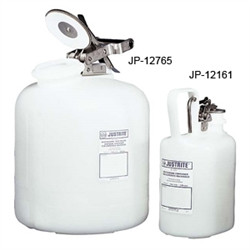 Justrite® Acid Safety Can, 1 gal self-closing Oval HDPE with steel hardware
