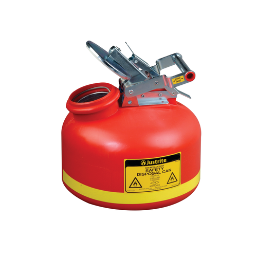 Justrite® 2 gal Polyethylene Liquid Disposal Can, Steel Hardware