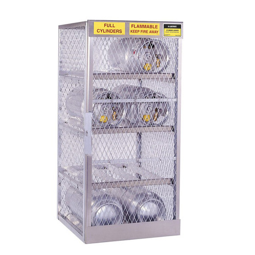 Horizontal Gas Cylinder Storage Locker, Aluminum, 8 Cylinders