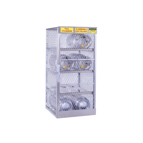 Horizontal Gas Cylinder Storage Locker, Aluminum, 8 Cylinders