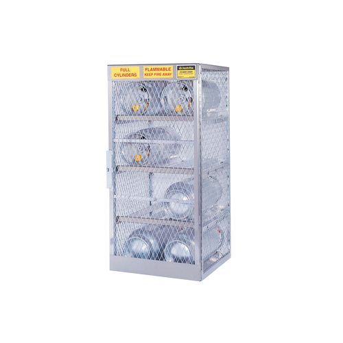 Horizontal Gas Cylinder Storage Locker, Aluminum, 8 Cylinders