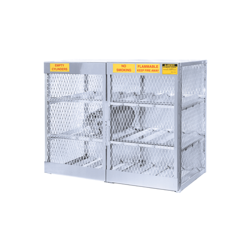 Horizontal Gas Cylinder Storage Locker, Aluminum, 12 Cylinders
