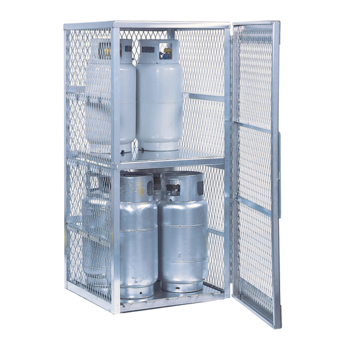Vertical Gas Cylinder Storage Locker, Aluminum (CSA), 8 Cylinder
