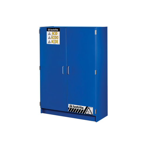Justrite® Wood Laminate Acid, Corrosive Cabinet 122.5 Liter Blue