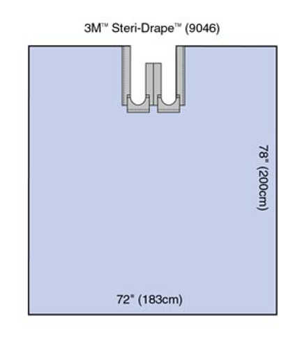 3M Steri-DrapeBilateral Split Sheet, 72" x 78", Absorbent Impervious Material, 15 per box, 2 boxes per case