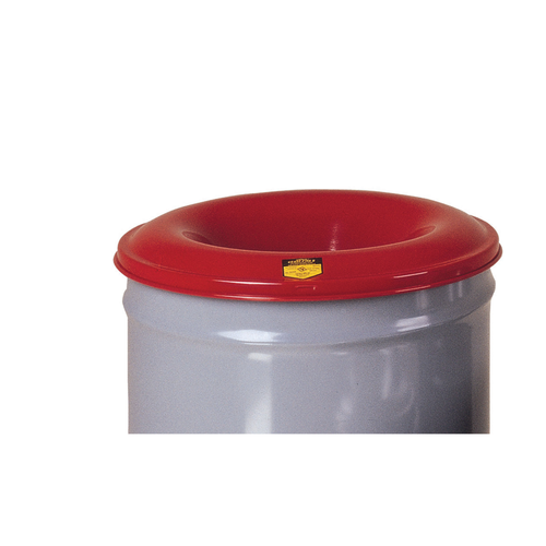 Justrite® Steel Cease-Fire Waste Drum, Red Steel Head, 30 gallon