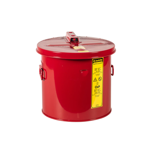 Justrite Steel Dip Tank, Manual Cover and Fusible Link, 3.5 gallon, Red