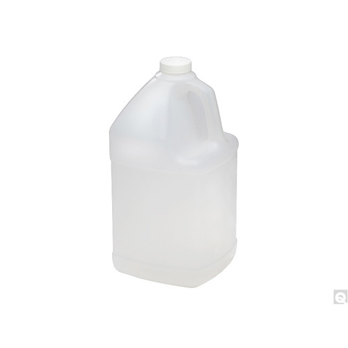 128oz (3,840mL) HDPE Handled Square Jug with 38-400 White PP SturdeeSeal® PE Foam Lined Cap, case/4