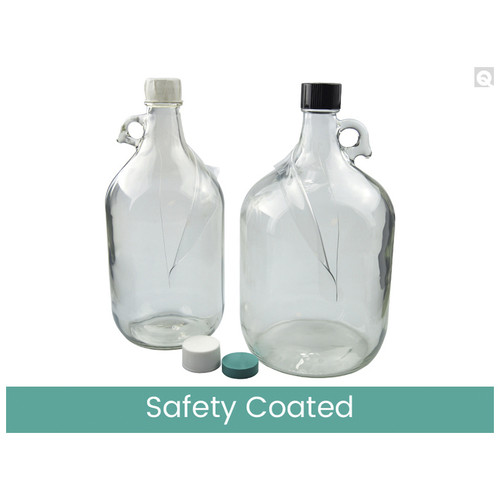 84oz (2500mL) Safety Coated Clear Glass Jug with 38-439 Neck, Jug Only, case/6