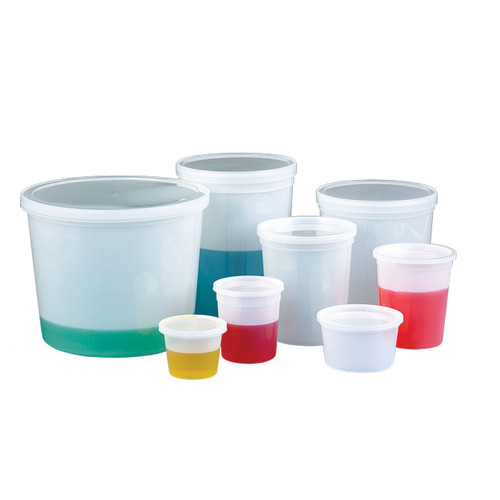 16oz (480mL) HDPE Translucent Storage Container with Snap-On Lid, case/100