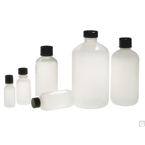 4oz (120mL) Natural LDPE Boston Round with 24-410 Neck Finish, Bottle Only, case/480