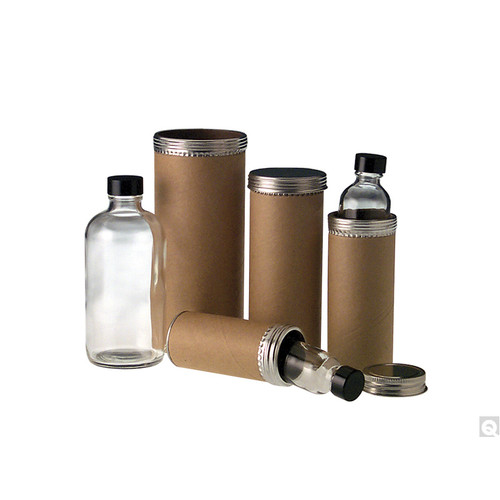 1.75" x 4.5" Cardboard Tube Specimen Tube Mailer, Built-In HDPE Cylinder Bottle, 2oz (60mL) with 24-410 Caps, case/24