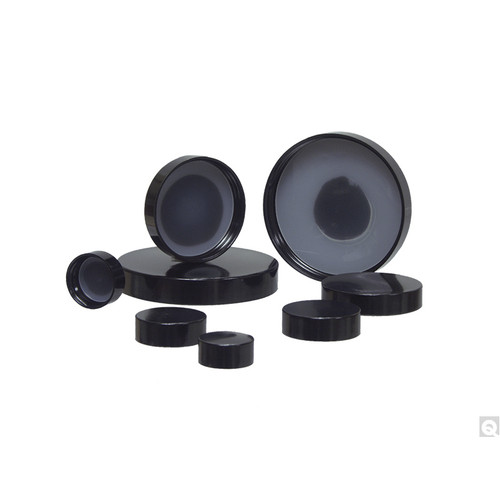 83-400 Black Phenolic Cap with Solid PE Liner, case/300(QP-CAP-00081).