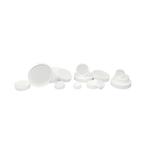 38-400 White Ribbed Polypropylene Cap with Pulp/Vinyl Liner, case/2900