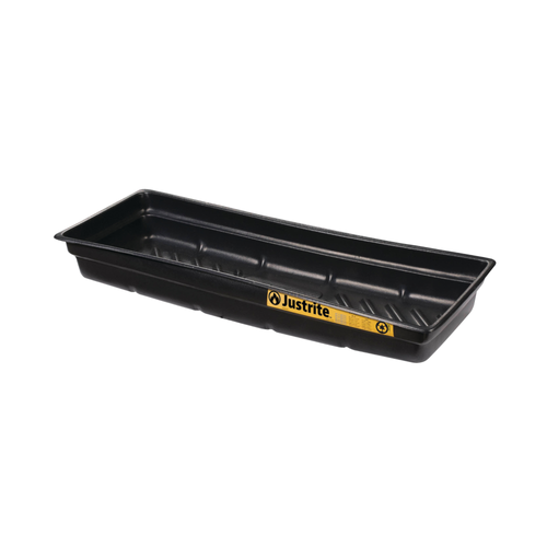 Justrite® Secondary Containment Tray, 46 x 16 x 5.5", 12 Gallon Indoor/Outdoor EcoPolyBlend, Black