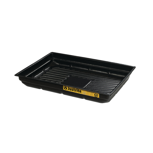 Justrite® Secondary Containment Tray, 47.5 x 23 x 5.5", 20 Gallon Indoor/Outdoor EcoPolyBlend, Black