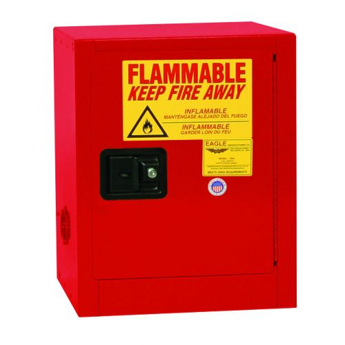 Bench Top Flammable Liquid Safety Cabinet, 4 Gallon, 1 Shelf, 1 Door, Manual Close, Red