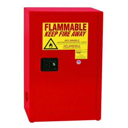 Space Saver Flammable Liquid Safety Cabinet, 12 Gallon, 1 Shelf, 1 Door, Manual Close, Red