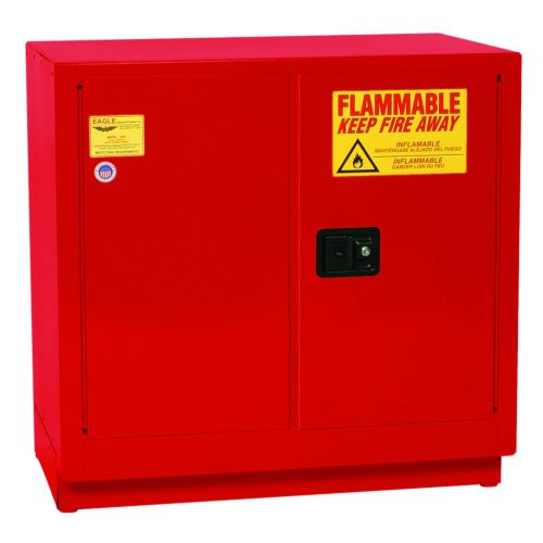 Under Counter Flammable Liquid Safety Cabinet, 22 Gallon, 1 Shelf, 2 Door, Self Close, Red