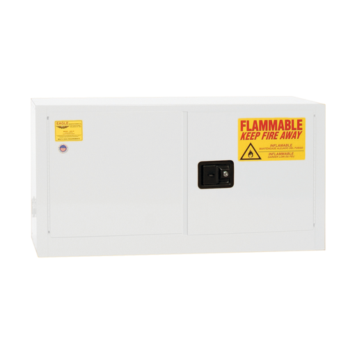 Add-On Flammable Liquid Safety Cabinet, 15 Gallon, 1 Shelf, 2 Door, Self Close, White