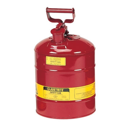 Justrite® Type I Steel Safety Can for Flammables, 2.5 gallon, Red