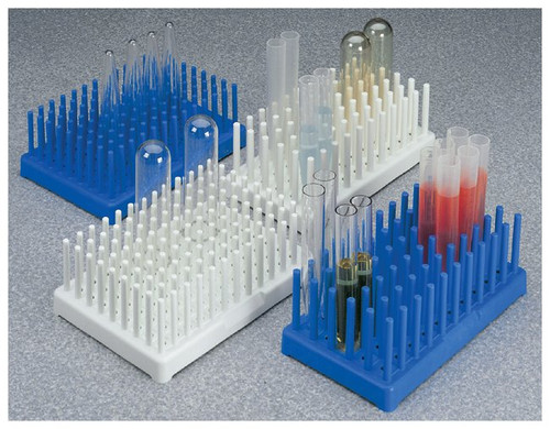 Nalgene® 5977-0313 Polypropylene-Filled Test Tube Peg Racks, 13mm, 8 x 12, Blue, case/8